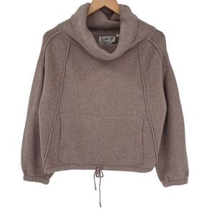 Anthropologie Field‎ Flower Cowl Neck Sweater Pocket Blush Pink Women Small